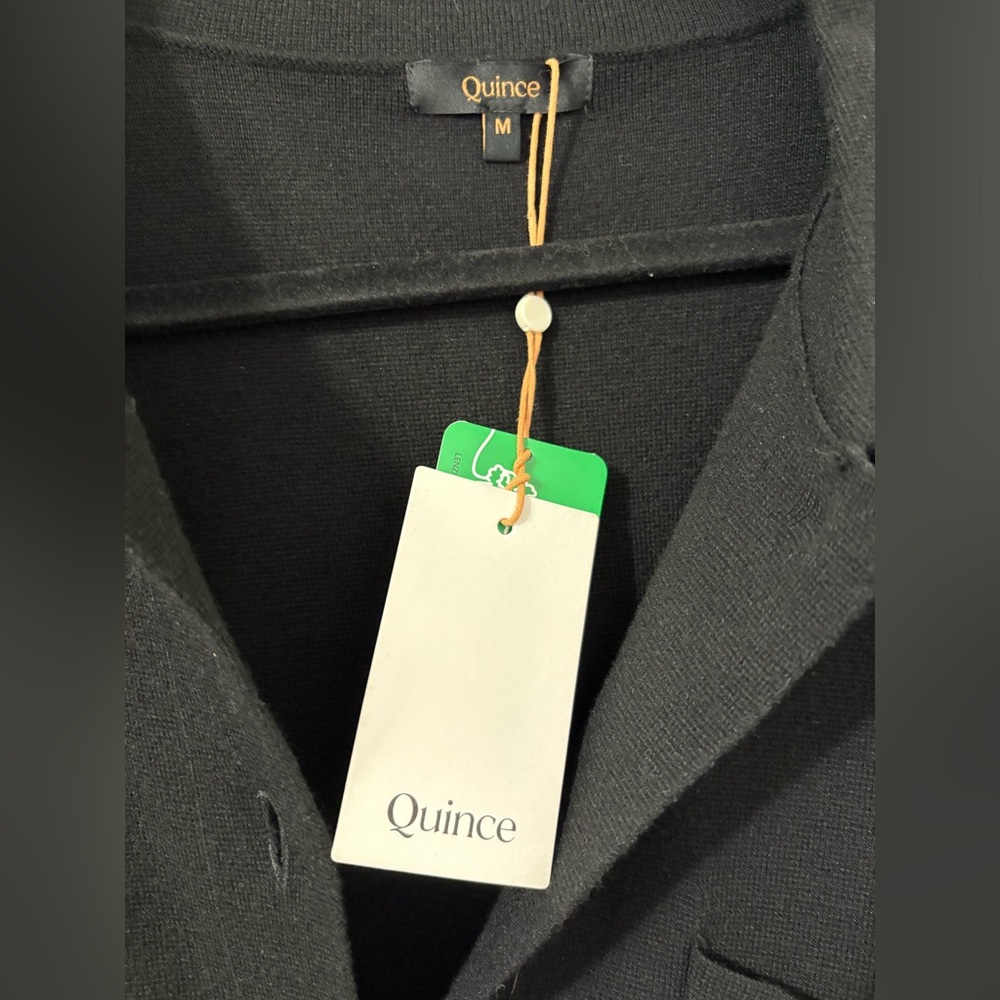 NWT Quince Eco-Knit Milano Stitch Oversized Shirt Jacket Black Sz M - Picture 5 of 6